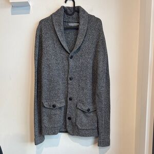 Matinique Men’s Gray Shawl Collar Cardigan Cotton Wool Blend